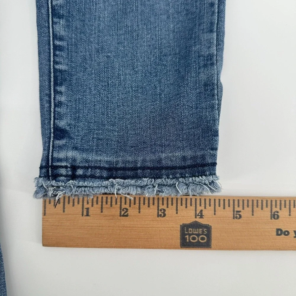 Democracy Jeans Womens 4 Blue Distressed Denim Ab Technology Skinny Raw Hem